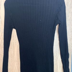 Ribbed knit turtle neck dress